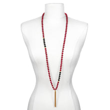 Load image into Gallery viewer, Lotus Black Onyx Fuchsia Agate Mala