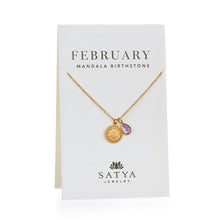 Load image into Gallery viewer, Mandala Birthstone Necklace - February
