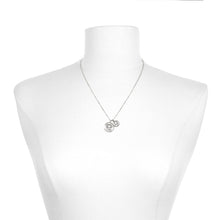 Load image into Gallery viewer, Silver Lotus Necklace - Two Blooms
