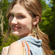 Load image into Gallery viewer, Gold Lotus Earrings - Teardrop Lotus
