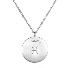Load image into Gallery viewer, Silver Zodiac Pisces Aquamarine Necklace

