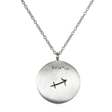 Load image into Gallery viewer, Silver Zodiac Sagittarius Blue Topaz Necklace
