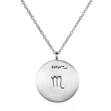 Load image into Gallery viewer, Silver Zodiac Scorpio Citrine Necklace
