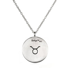Load image into Gallery viewer, Silver Zodiac Taurus Emerald Necklace
