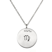 Load image into Gallery viewer, Silver Zodiac Virgo Sapphire Necklace
